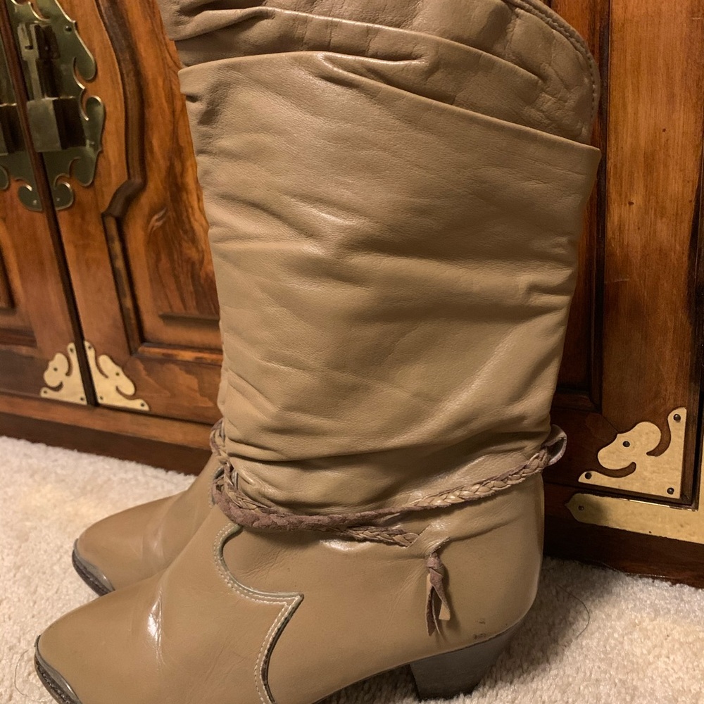 Vintage Leather Zodiac Slouchy Boots. Leather Wra… - image 3